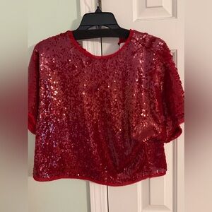 Red Sequin Women's Top